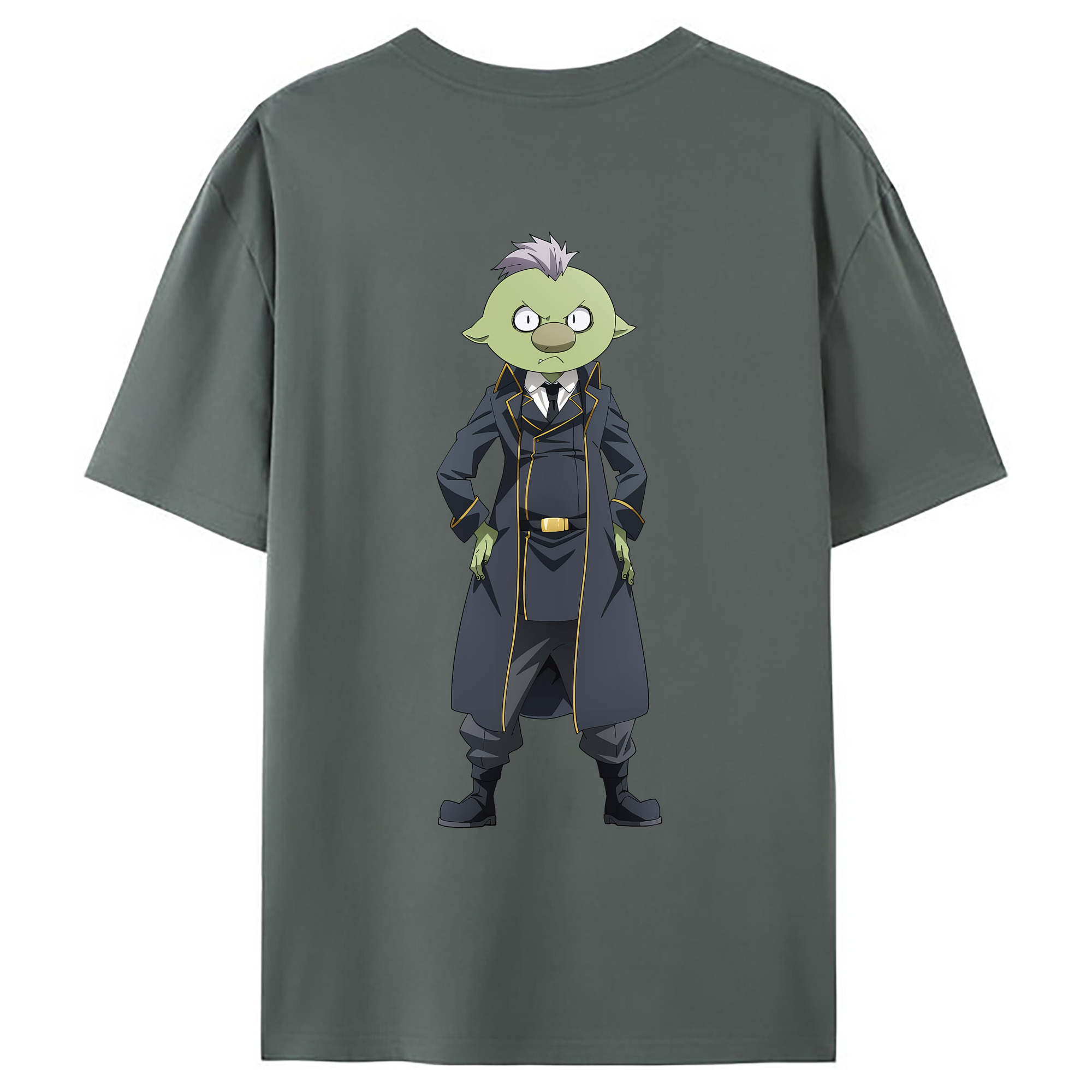 （画像用） 転スラ Regarding Reincarnated to Slime 綿100％ メンズ半袖Tシャツ（バックプリント） 通気性